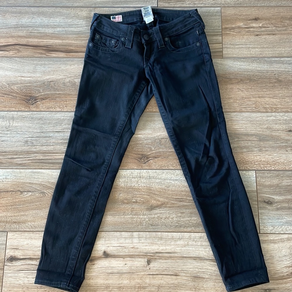 Black True Religion Skinny Jeans
